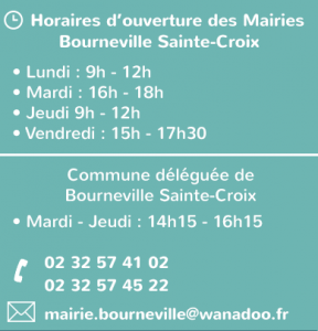 horaires des mairies de bourneville sainte croix - eure